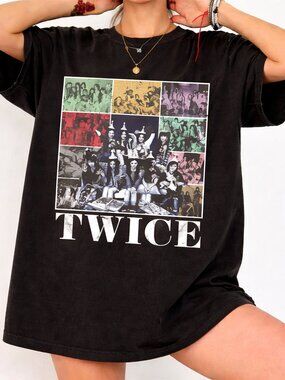 Twice K-Pop Band Comfort Colors Shirt, Retro Collage Graphic T Shirt  249